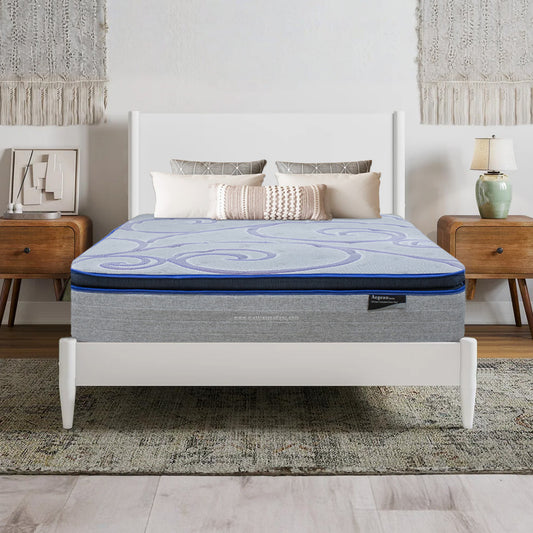 Stylish bedroom setup with a premium Aegean mattress available at Mattress To Door Stores in Mississauga, London, Scarborough, Brampton.