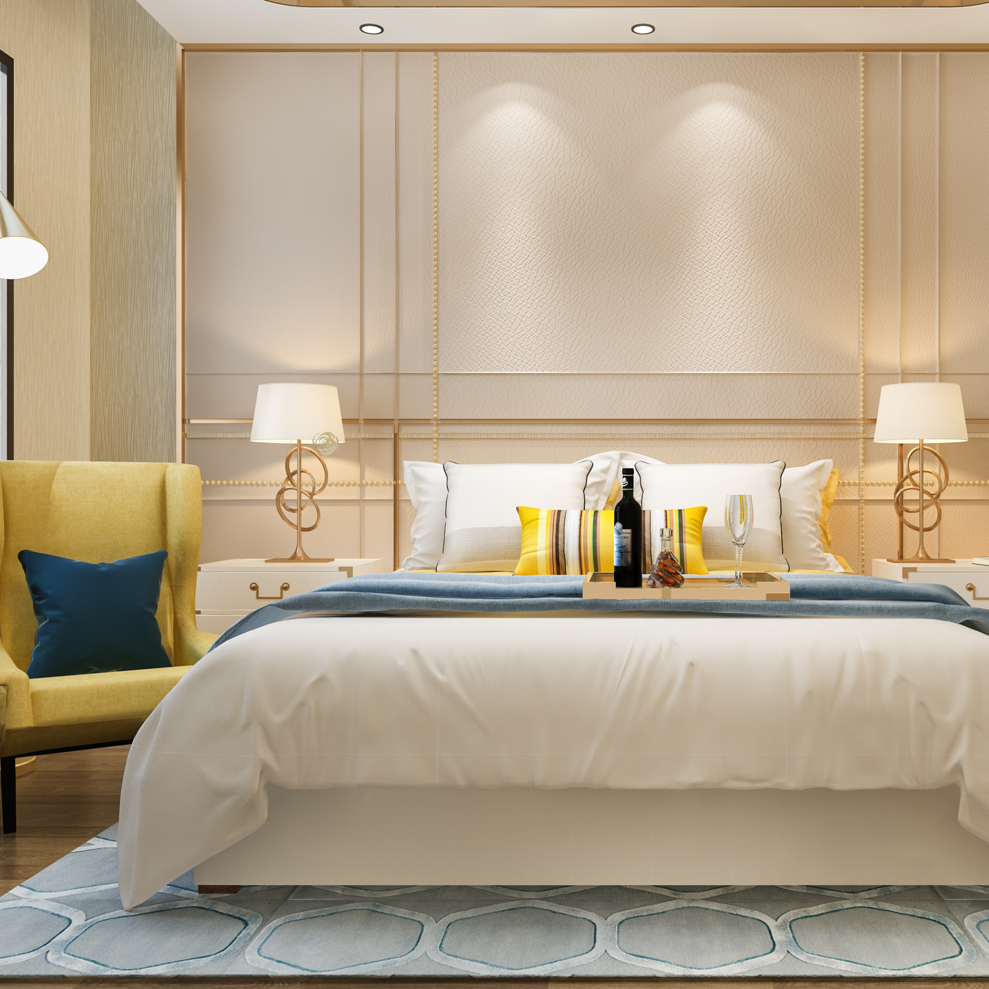 Elegant bedroom with luxury bedding setup from Mattress To Door Stores in Mississauga, London, Scarborough, Brampton.